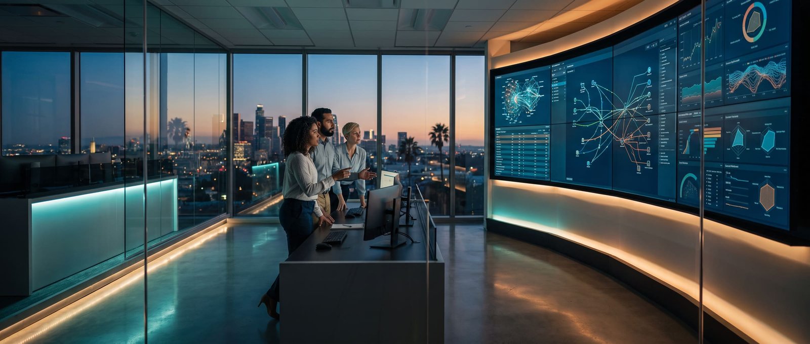 VoxConnectUC IT team monitoring network security dashboards